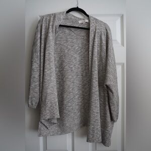 LOFT Metallic Gray Knit Top